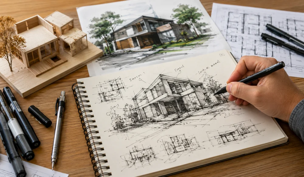 Croqui de Arquitetura: A Arte do Rascunho Rápido que Transforma Ideias em Projetos Visionários e Facilita a Comunicação com Clientes